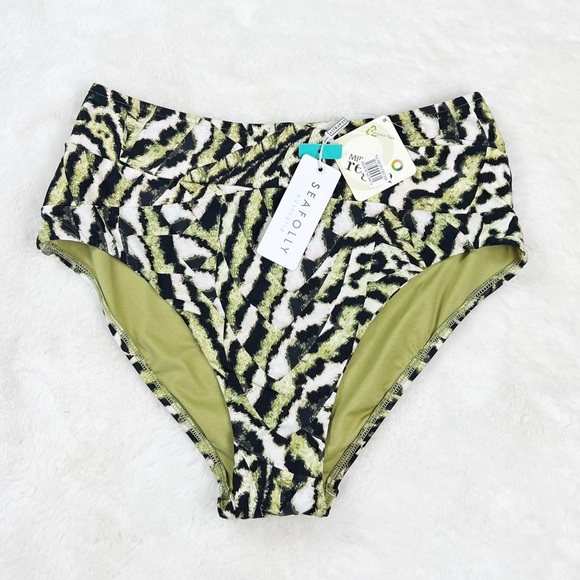 Seafolly Mandalay high-waist print bikini bottom with a cross-front detail - Picture 5 of 7